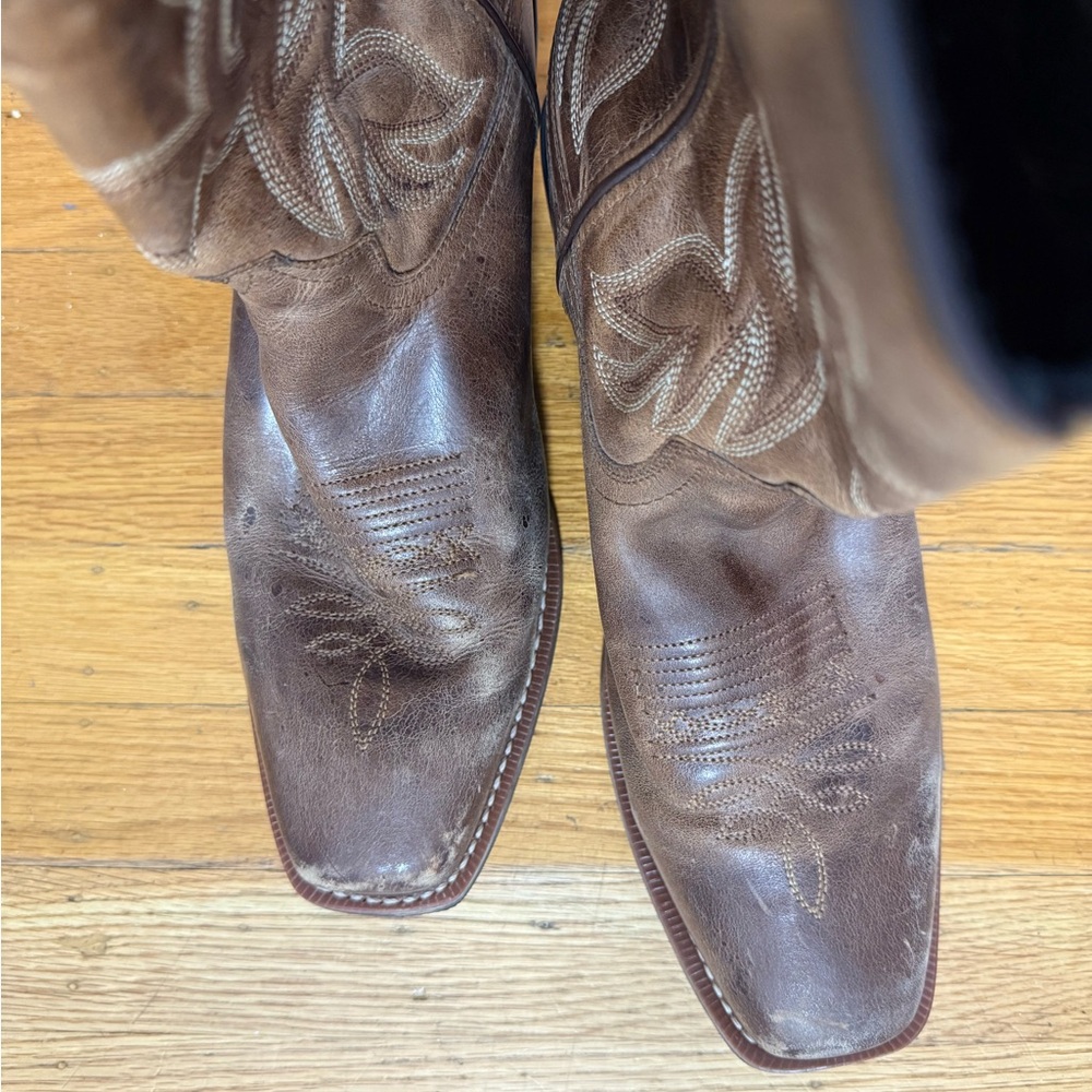 Laredo Balance Man Brown Leather Cowboy Boots 9.5 - Picture 7 of 8